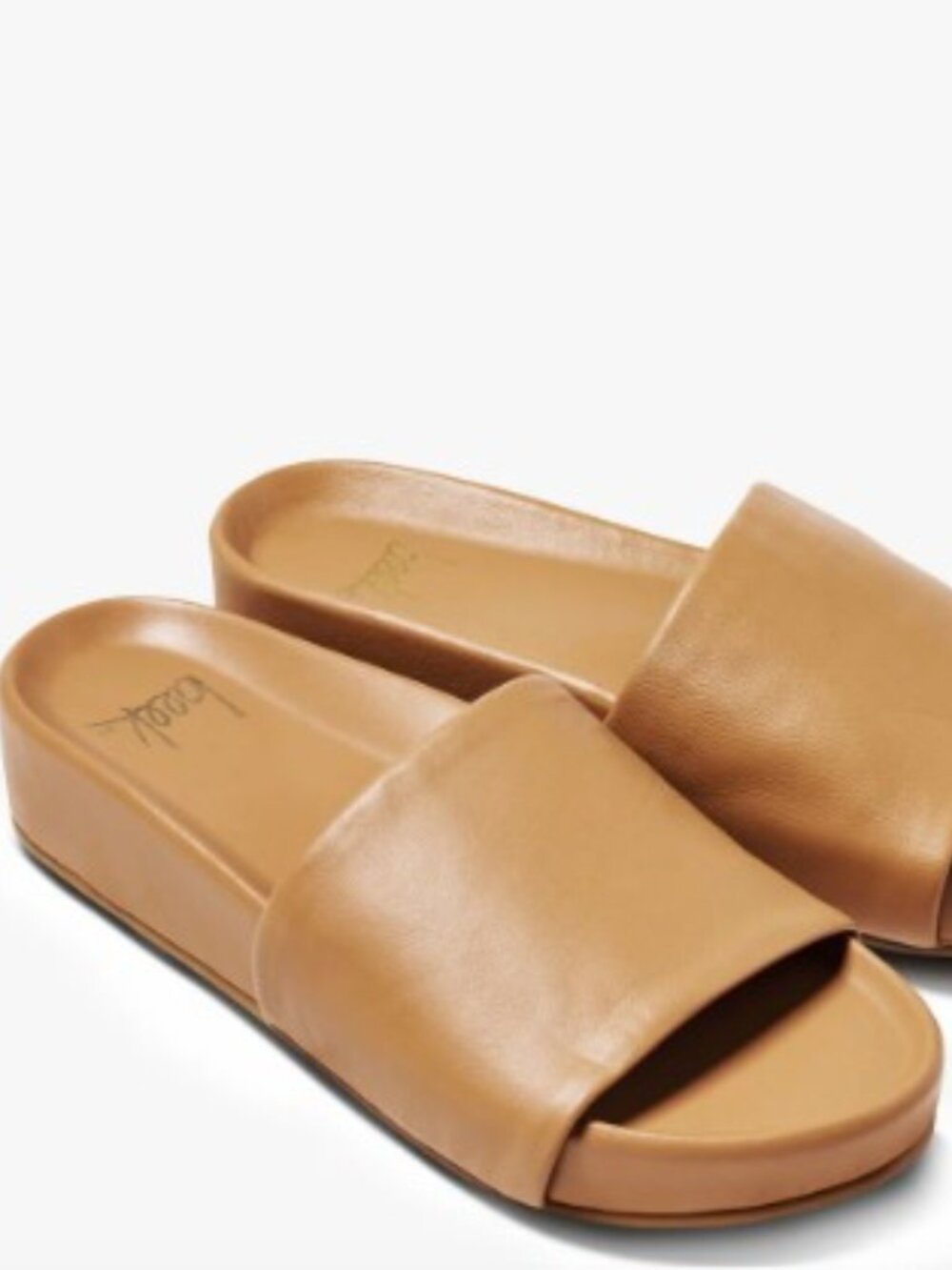 Beeks Pelican Leather Platform Sandal in Honey Leather - Size 9